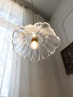 Lampada a Sospensione in Vetro a Forma di Fiore