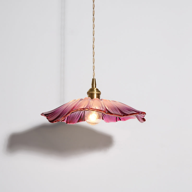 Lampada a Sospensione in Vetro a Forma di Fiore