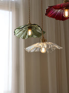 Lampada a Sospensione in Vetro a Forma di Fiore
