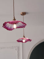 Lampada a Sospensione in Vetro a Forma di Fiore