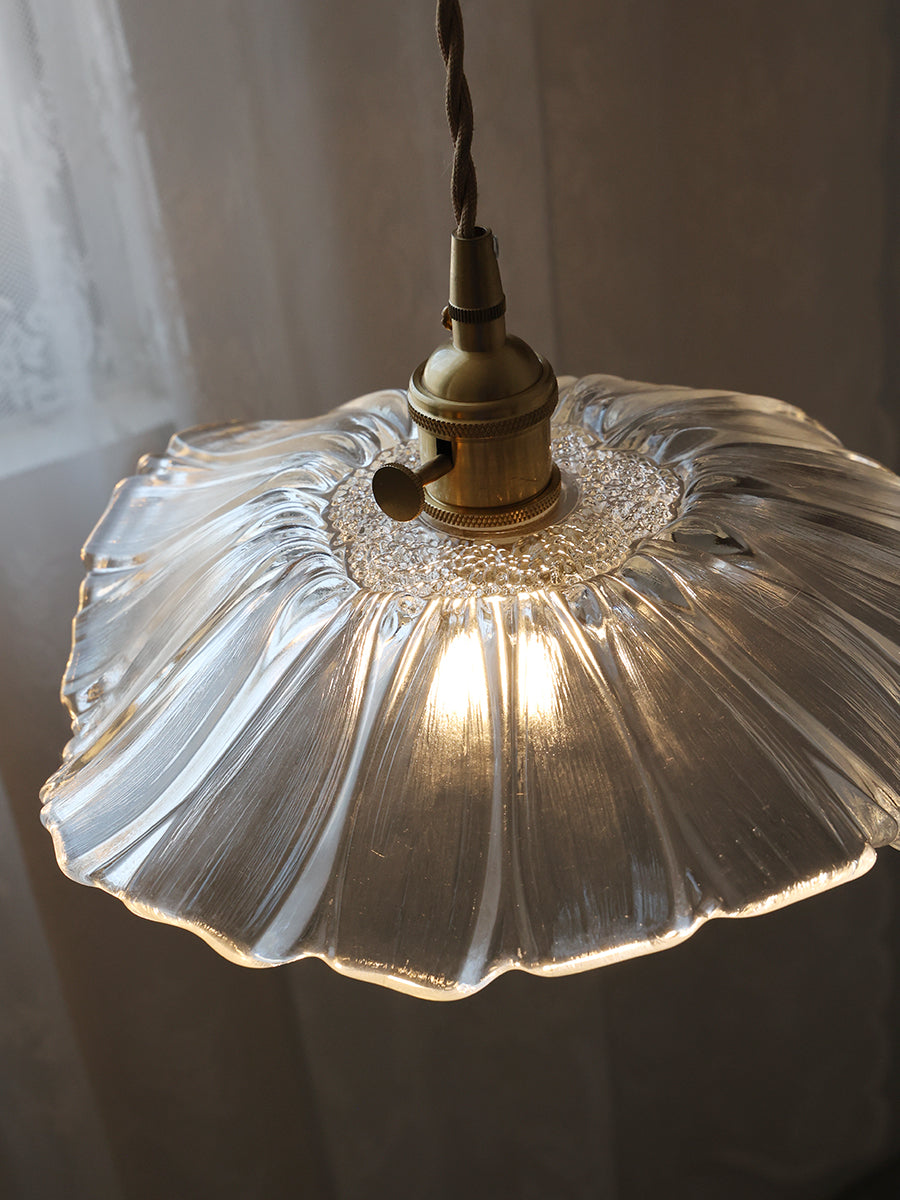 Lampada a Sospensione in Vetro a Forma di Fiore