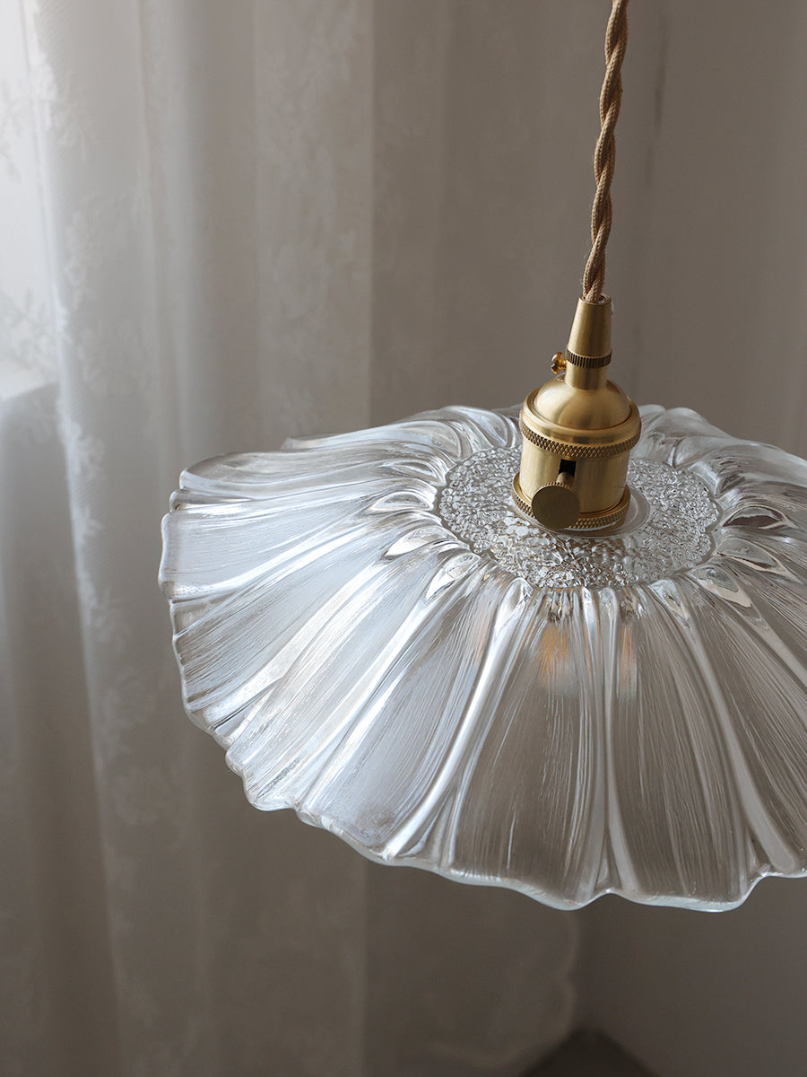 Lampada a Sospensione in Vetro a Forma di Fiore