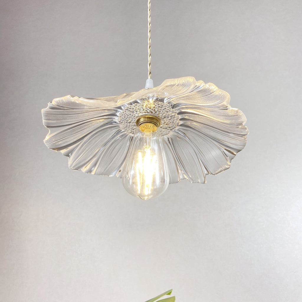 Lampada a Sospensione in Vetro a Forma di Fiore