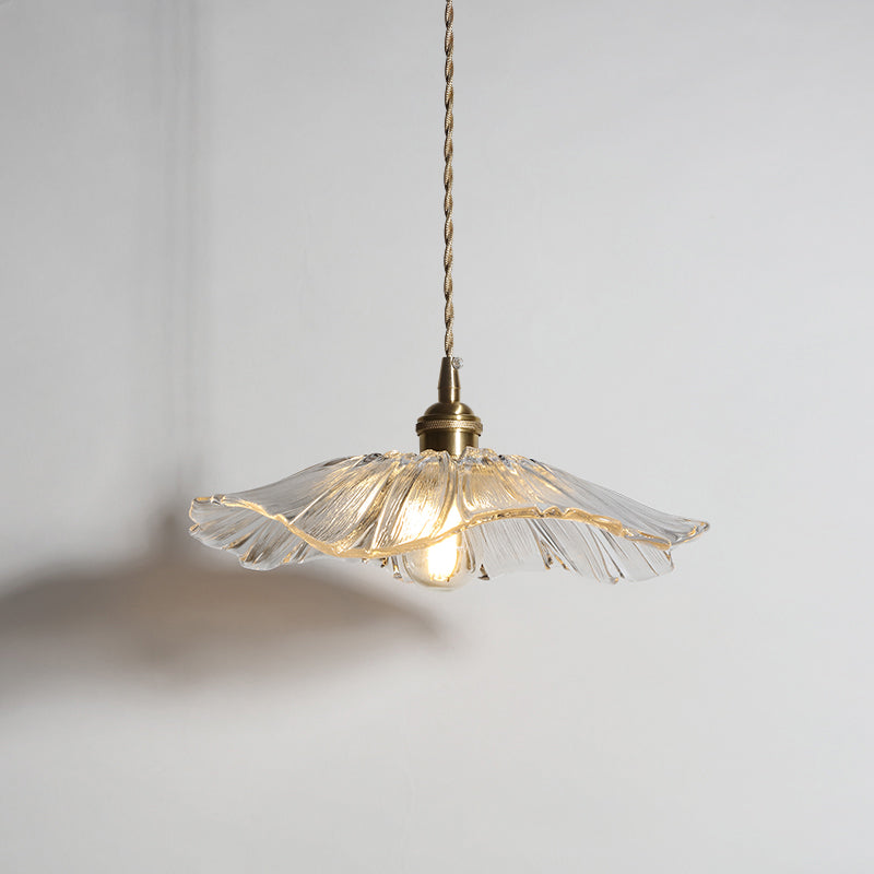 Lampada a Sospensione in Vetro a Forma di Fiore