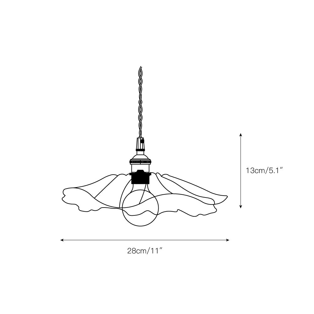 Lampada a Sospensione in Vetro a Forma di Fiore