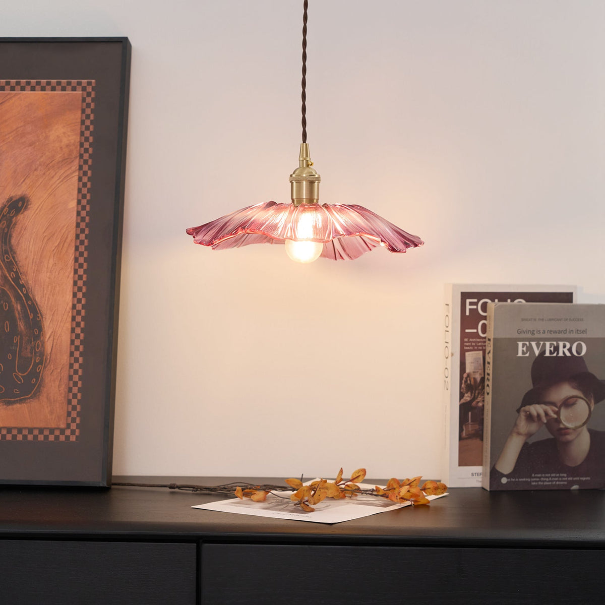 Luci Swag in Vetro a Forma di Fiore