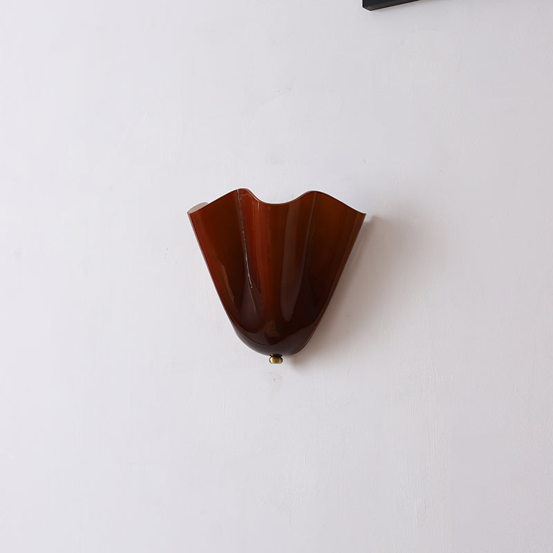 Lampada da Parete in Vetro a Forma di Fiore