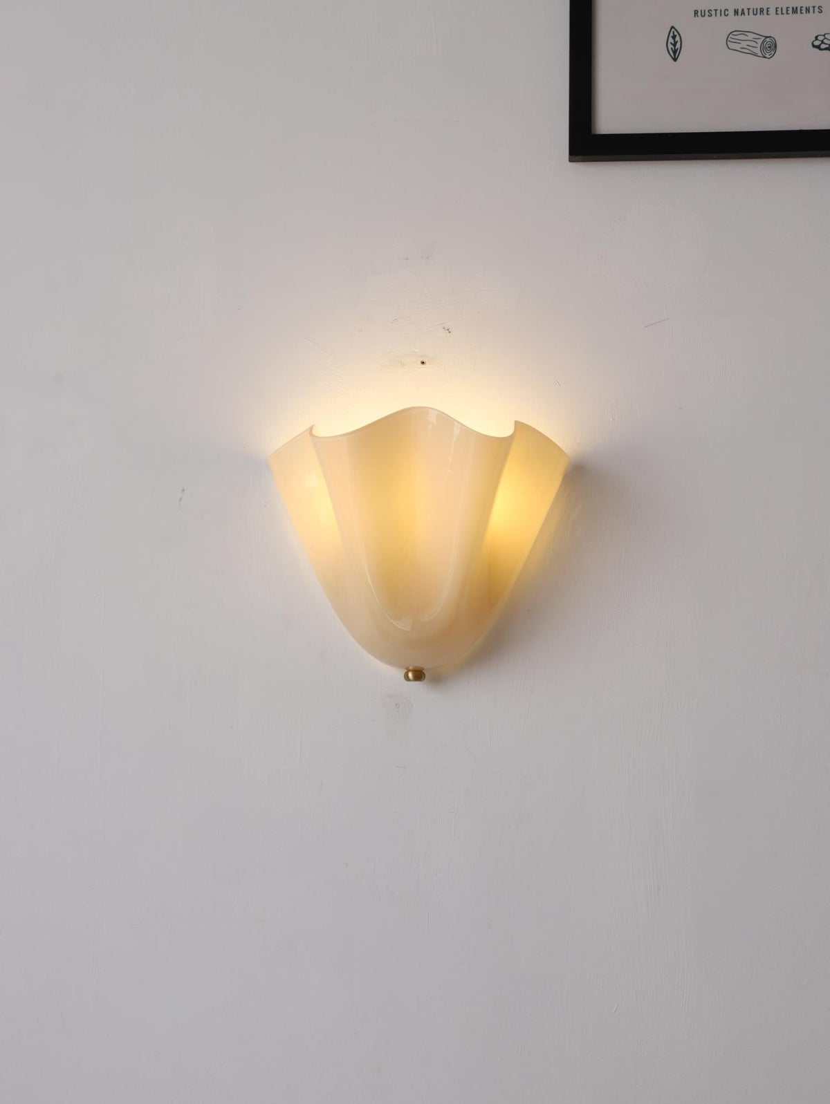 Lampada da Parete in Vetro a Forma di Fiore