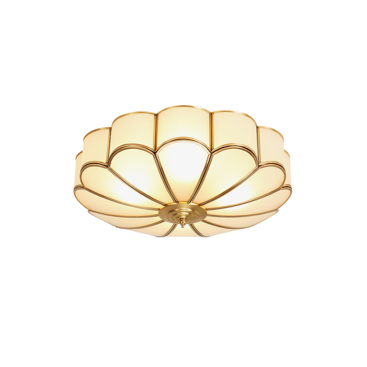 Lampada da soffitto in vetro ottone a forma di fiore Viraean