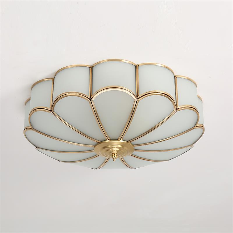 Lampada da soffitto in vetro ottone a forma di fiore Viraean