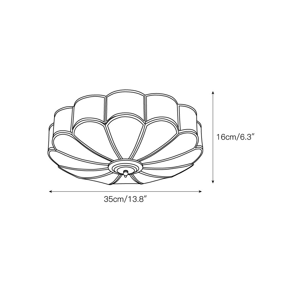 Lampada a soffitto in vetro a forma di fiore