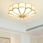 Lampada da soffitto in vetro ottone a forma di fiore Viraean