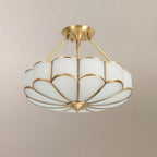 Lampada da soffitto in vetro a forma di fiore