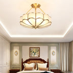 Lampada da soffitto in vetro a forma di fiore