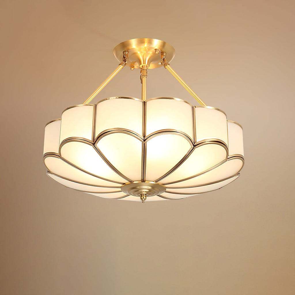 Lampada da soffitto in vetro a forma di fiore