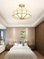 Lampada da soffitto in vetro a forma di fiore
