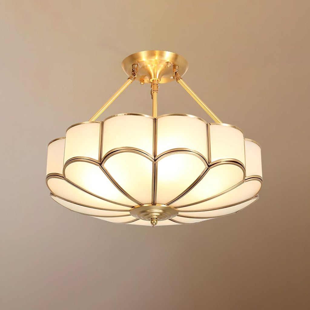 Lampada da soffitto in vetro a forma di fiore