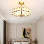 Lampada da soffitto in vetro a forma di fiore