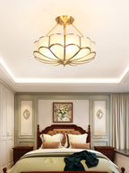 Lampada da soffitto in vetro a forma di fiore