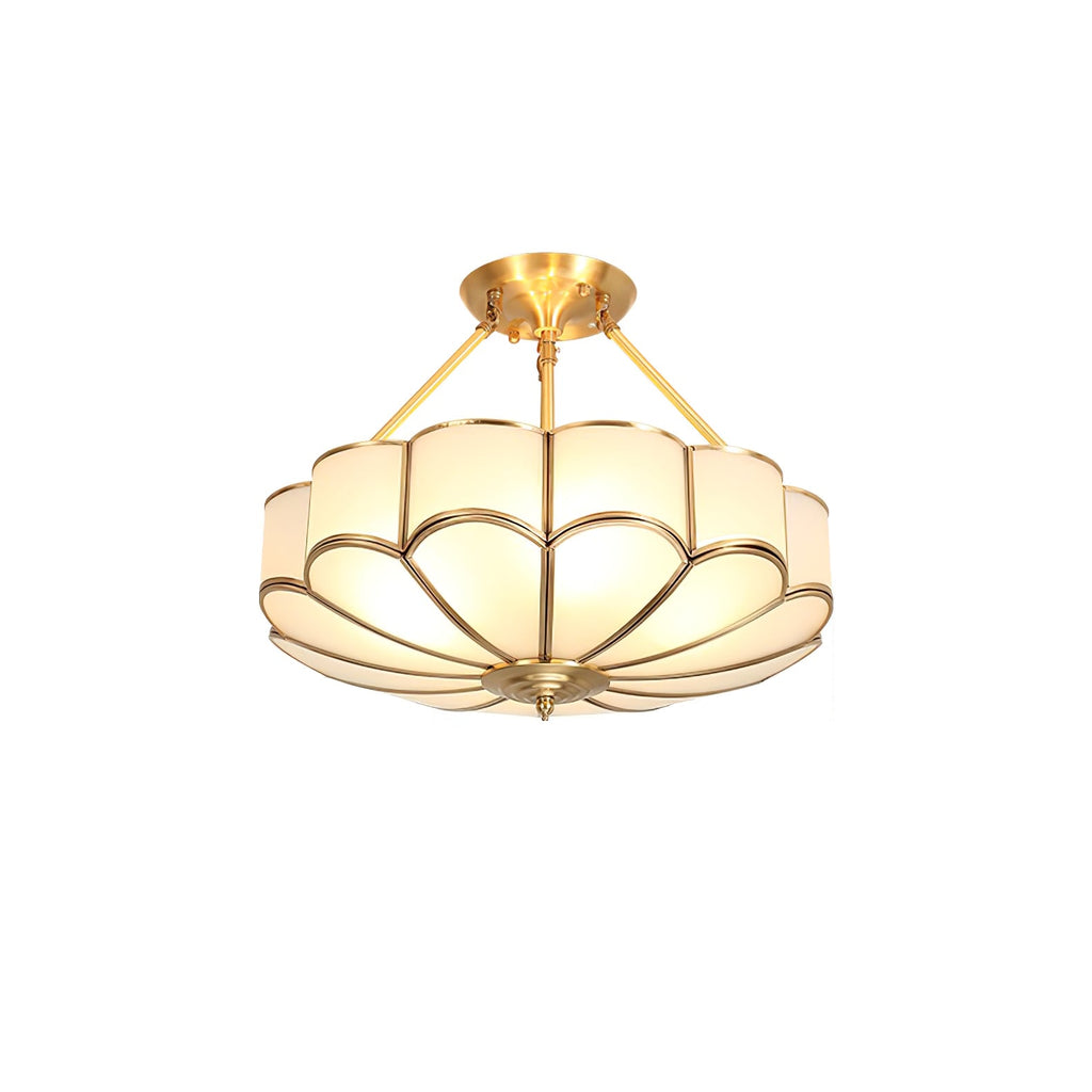 Lampada da soffitto in vetro a forma di fiore