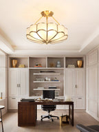 Lampada da soffitto in vetro a forma di fiore