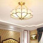 Lampada da soffitto in vetro a forma di fiore