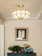 Lampada da soffitto in vetro a forma di fiore