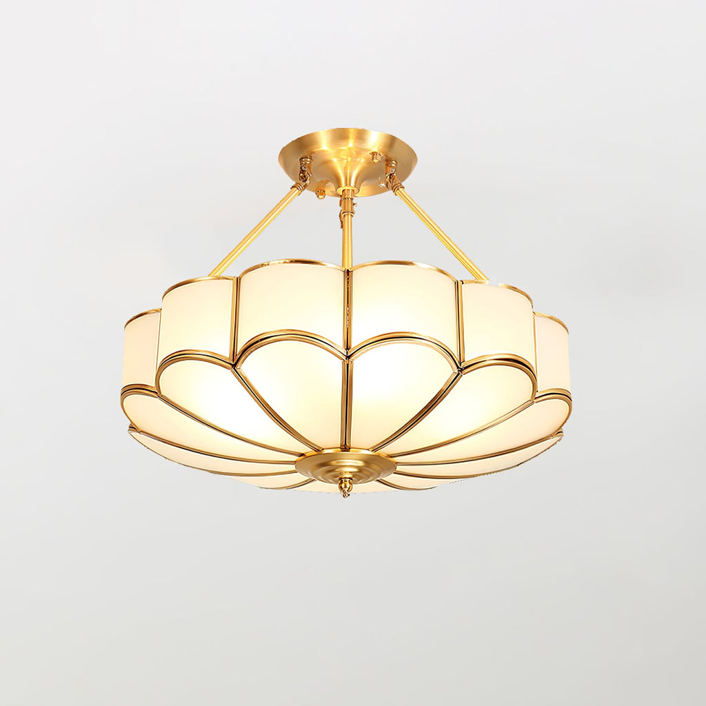 Lampada da soffitto in vetro a forma di fiore