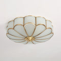Lampada da soffitto Ulira forma di fiore vetro satinato ottone