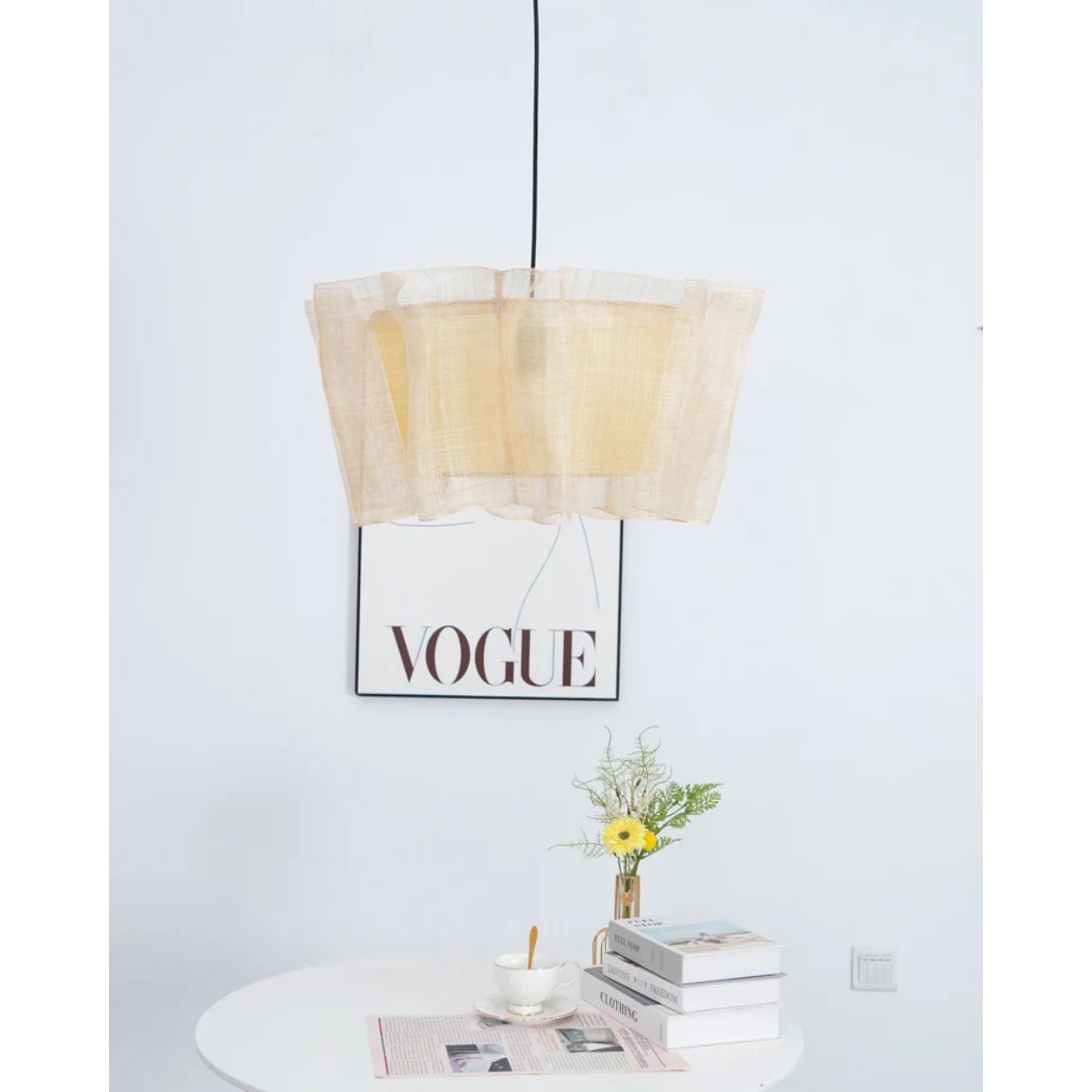 Lampada a sospensione Floxozo – Canapa – Beige – Ø 40 cm – Scandinava