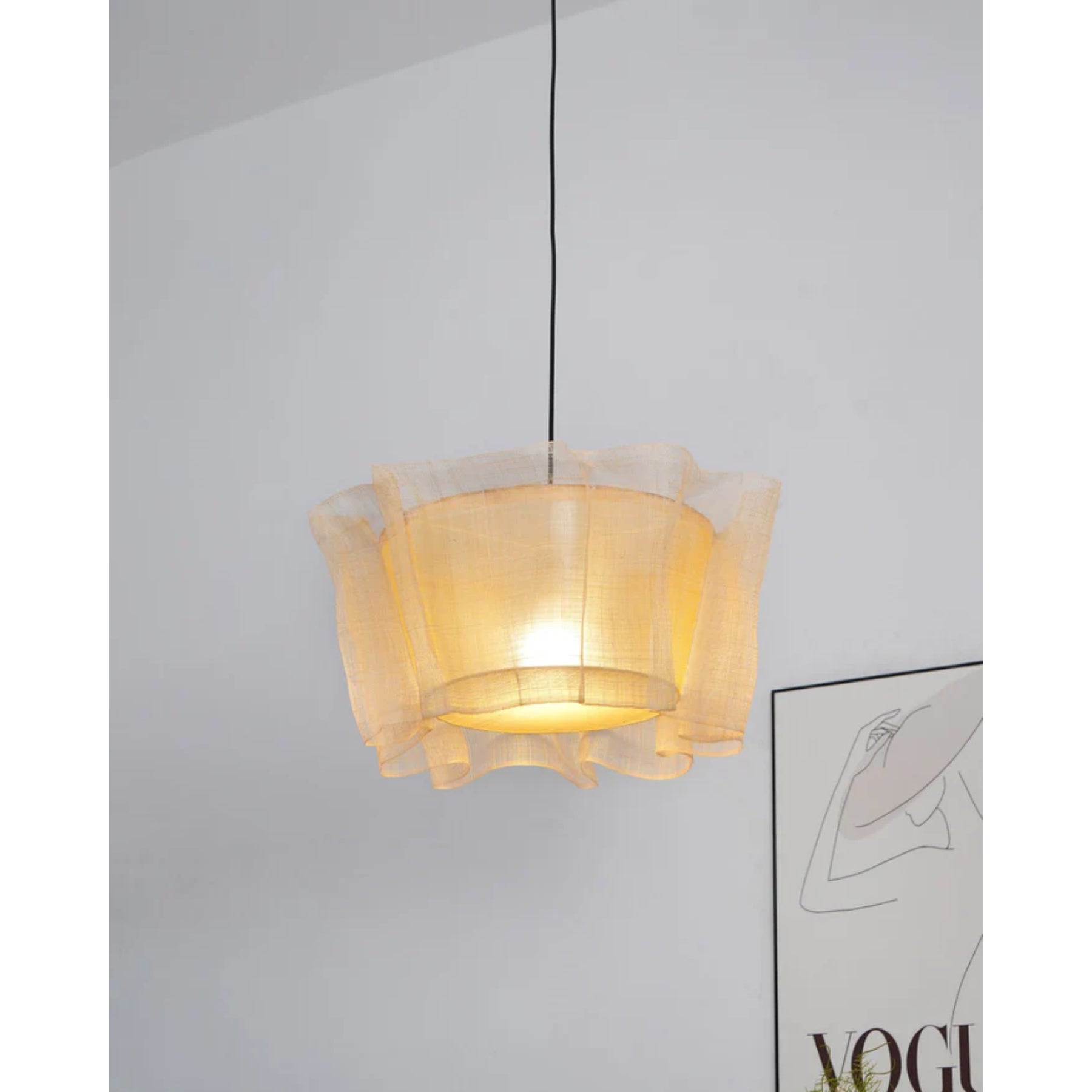 Lampada a sospensione Floxozo – Canapa – Beige – Ø 40 cm – Scandinava