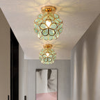 Lampada da soffitto Floyem – Acrilico – Oro – Ø20 cm – Design floreale per soggiorno e camera da letto