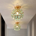 Lampada da soffitto Floyem – Acrilico – Oro – Ø20 cm – Design floreale per soggiorno e camera da letto