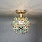 Lampada da soffitto Floyem – Acrilico – Oro – Ø20 cm – Design floreale per soggiorno e camera da letto