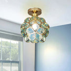 Lampada da soffitto Floyem – Acrilico – Oro – Ø20 cm – Design floreale per soggiorno e camera da letto