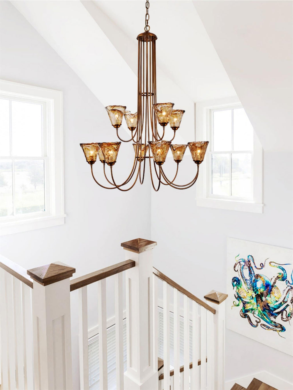 Lampadario Franklin Amber
