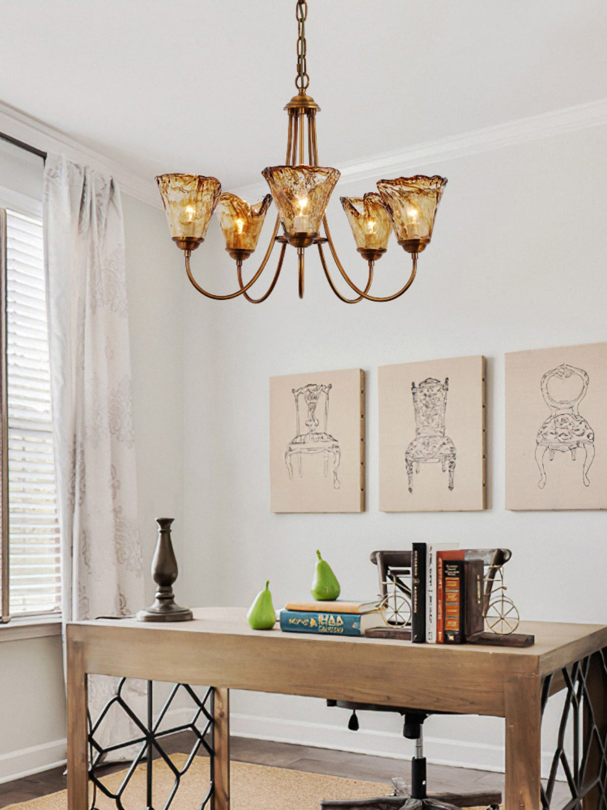 Lampadario Franklin Amber