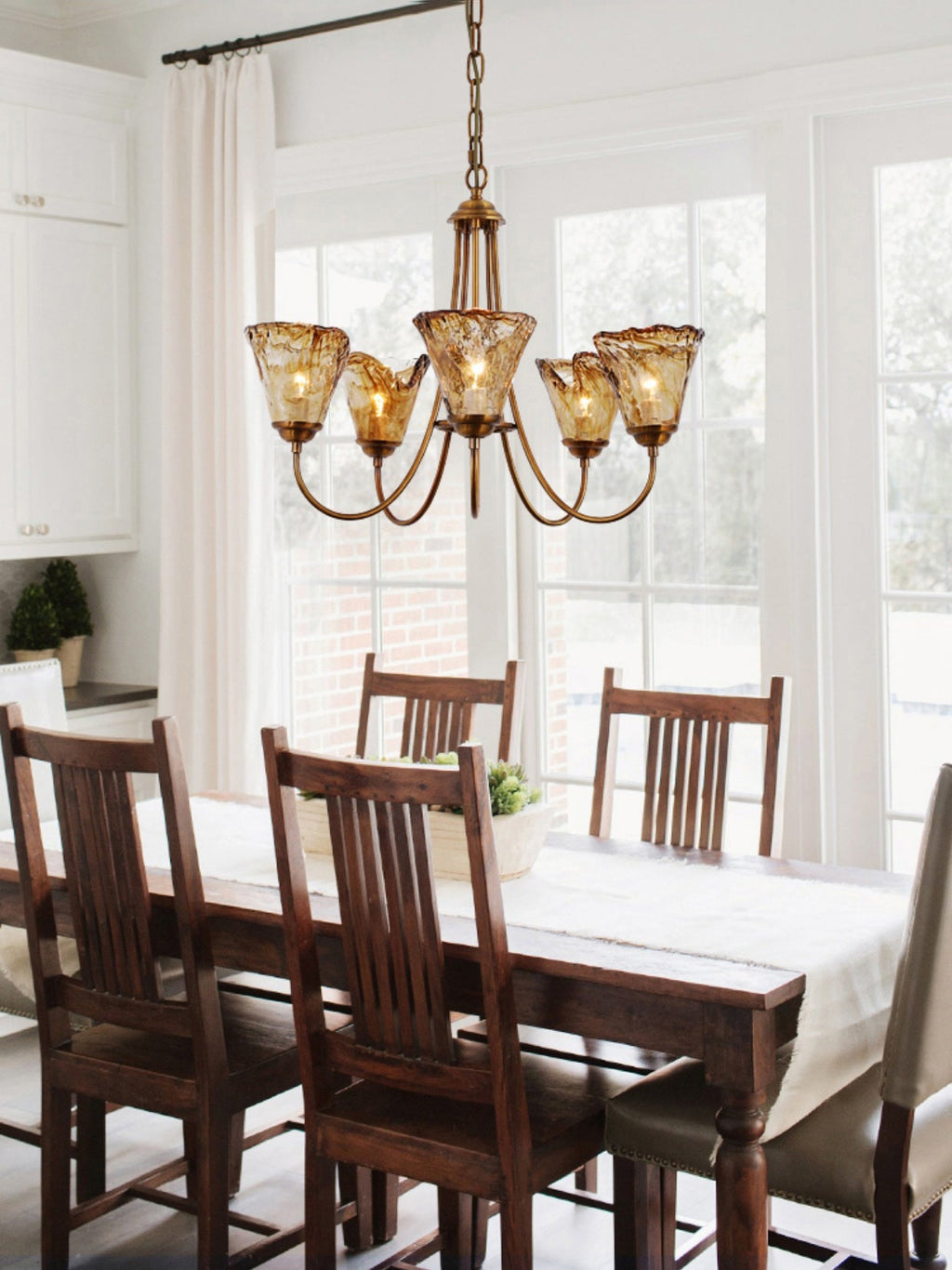 Lampadario Franklin Amber