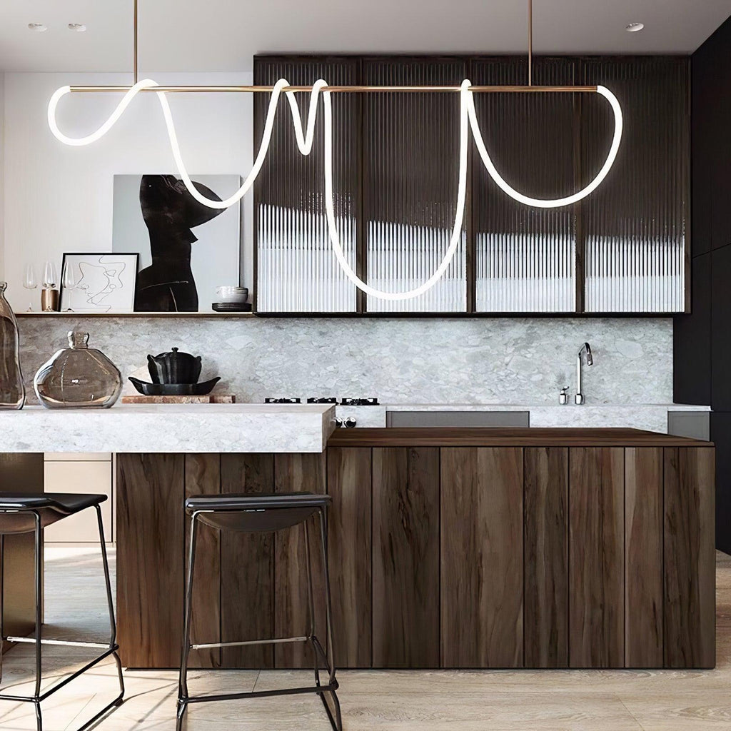 Lampadario a Curva Lineare Flessibile
