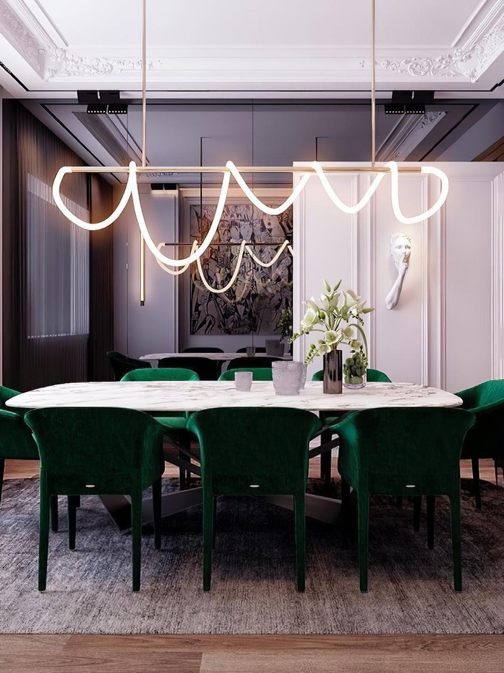 Lampadario a Curva Lineare Flessibile