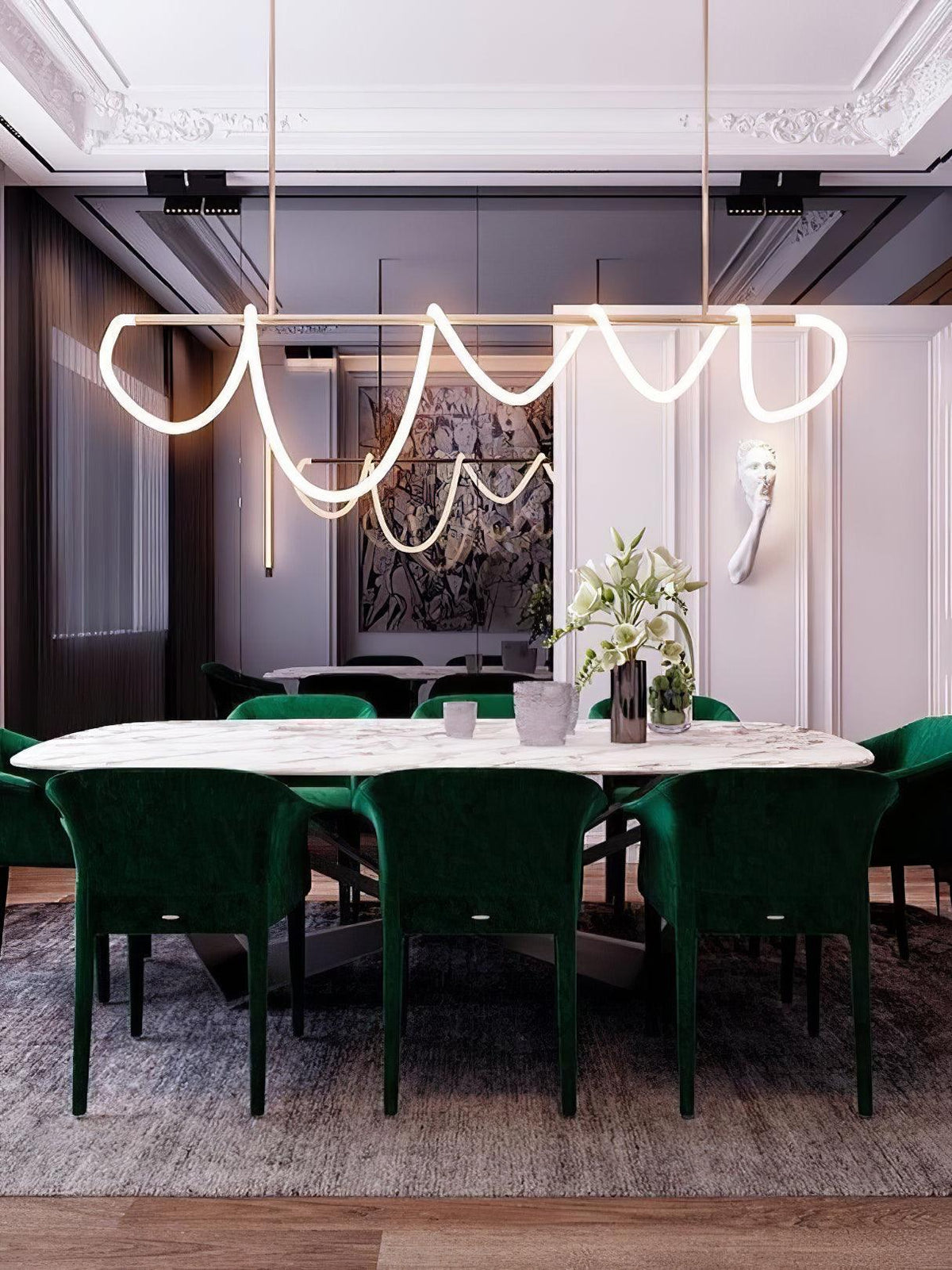 Lampadario a Curva Lineare Flessibile