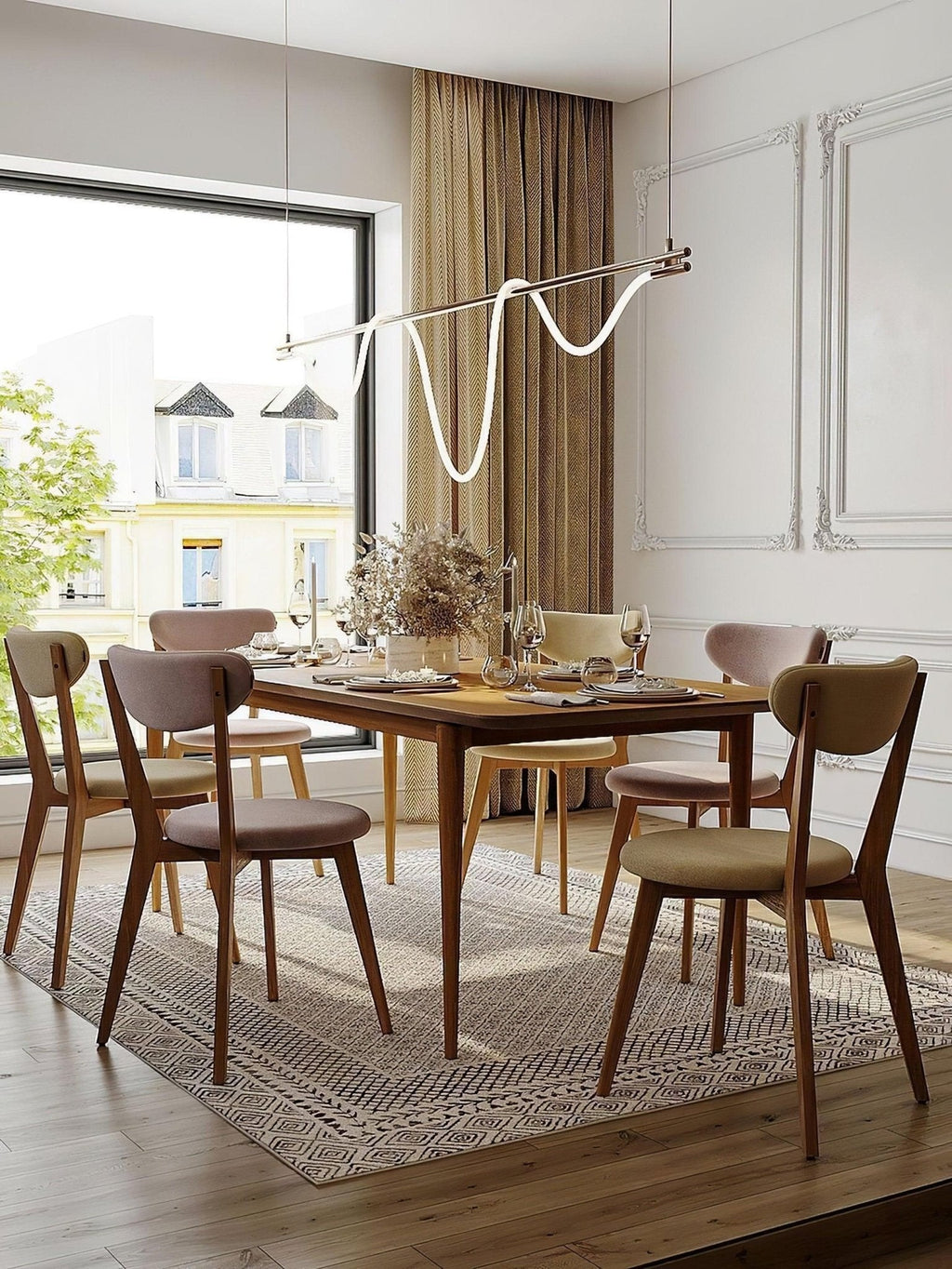 Lampadario a Curva Lineare Flessibile