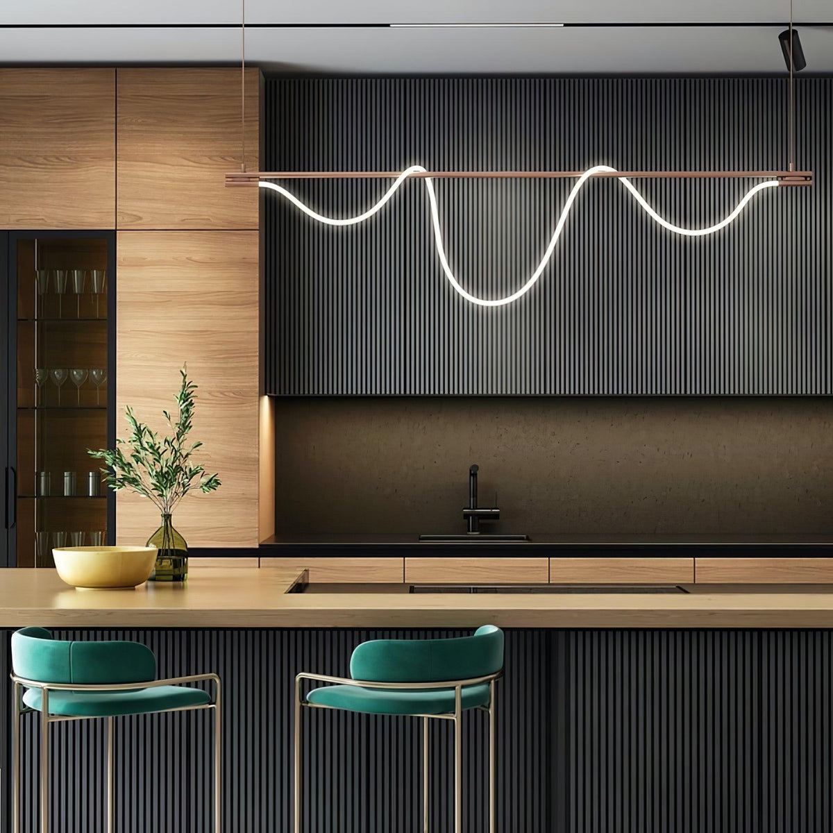 Lampadario a Curva Lineare Flessibile