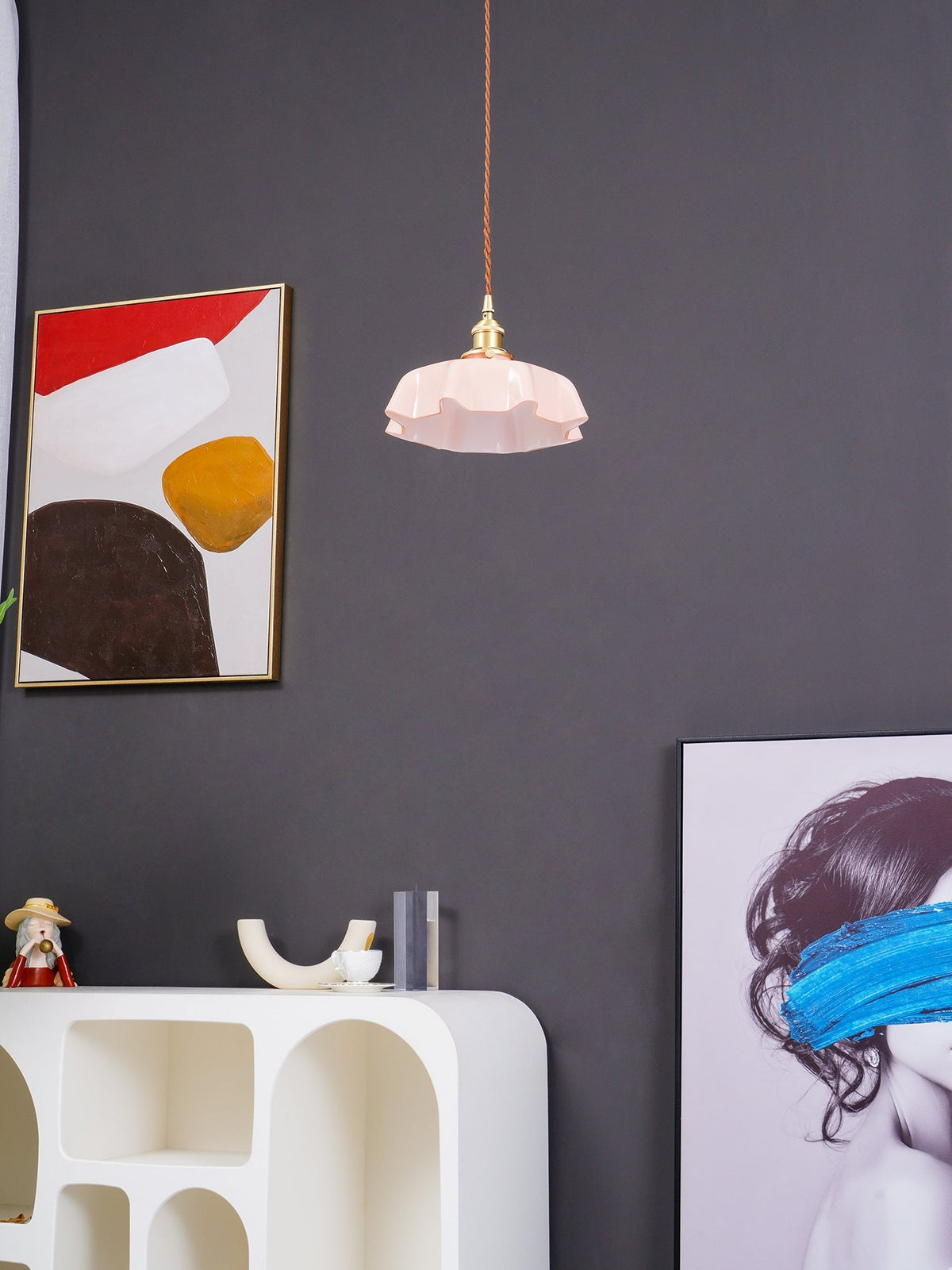 Lampada a Sospensione con Pendente a Fiore Francese