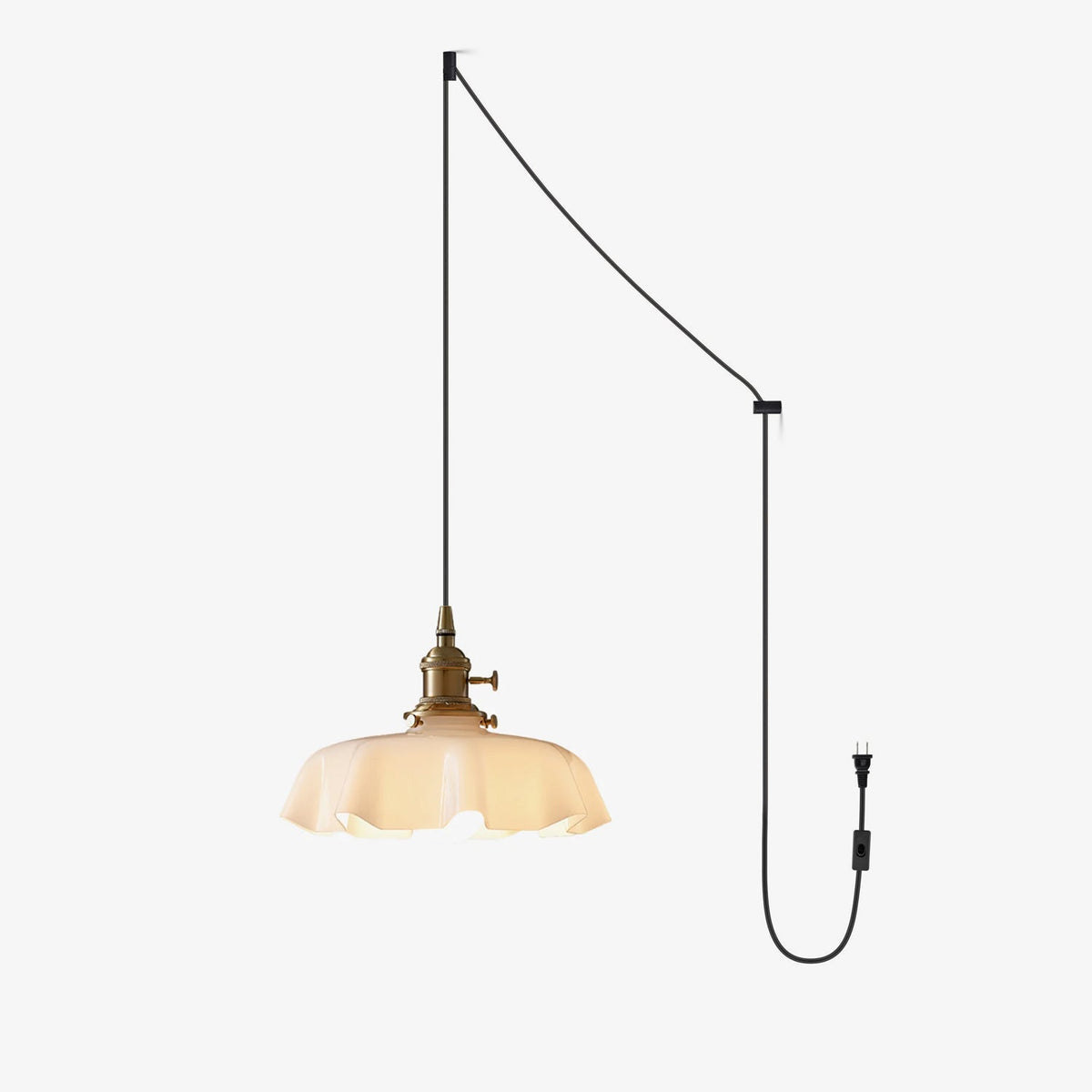 Lampada a Sospensione con Pendente a Fiore Francese