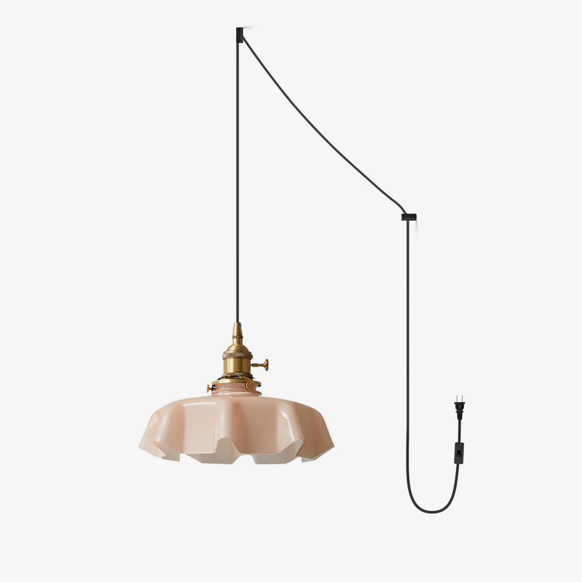 Lampada a Sospensione con Pendente a Fiore Francese