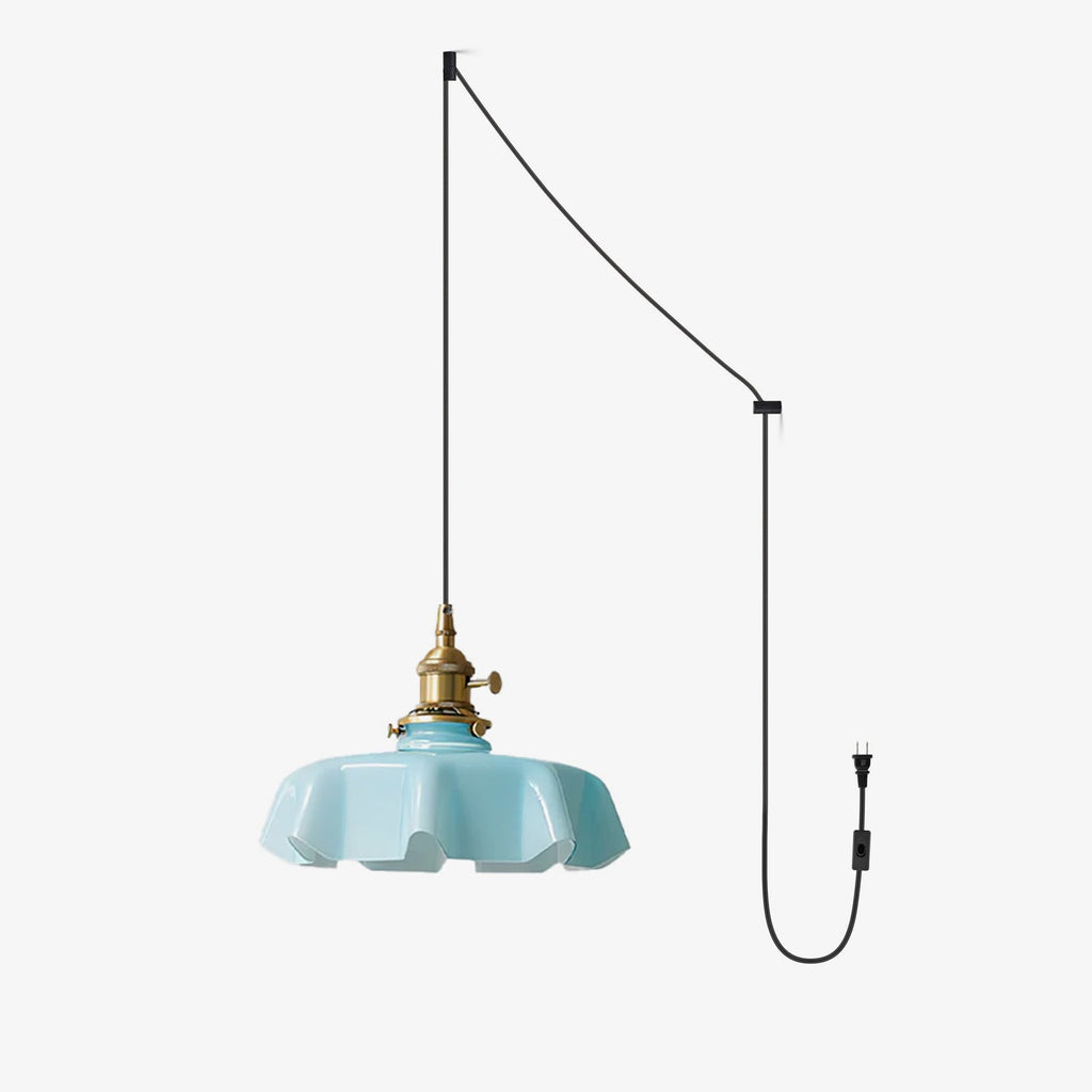 Lampada a Sospensione con Pendente a Fiore Francese