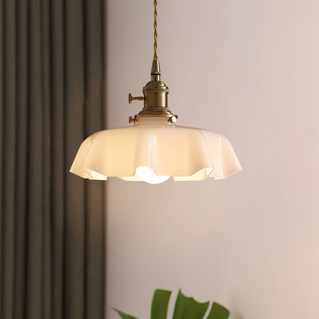 Lampada a Sospensione con Pendente a Fiore Francese