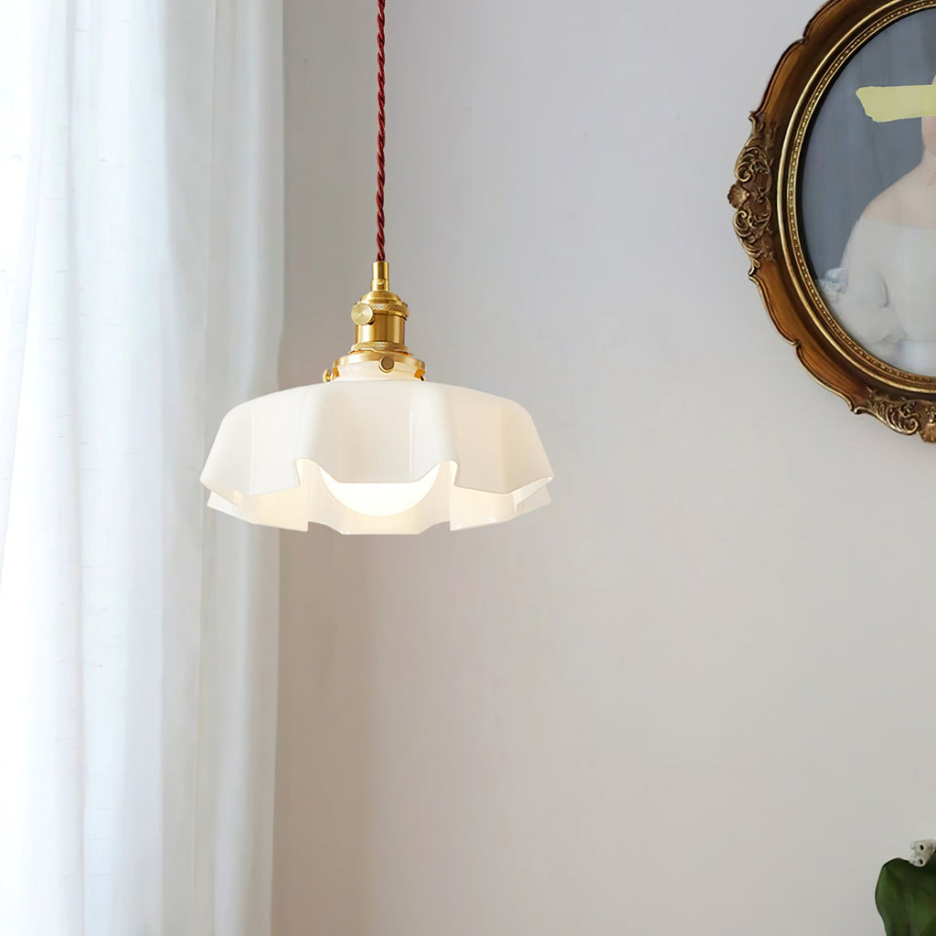 Lampada a Sospensione con Pendente a Fiore Francese