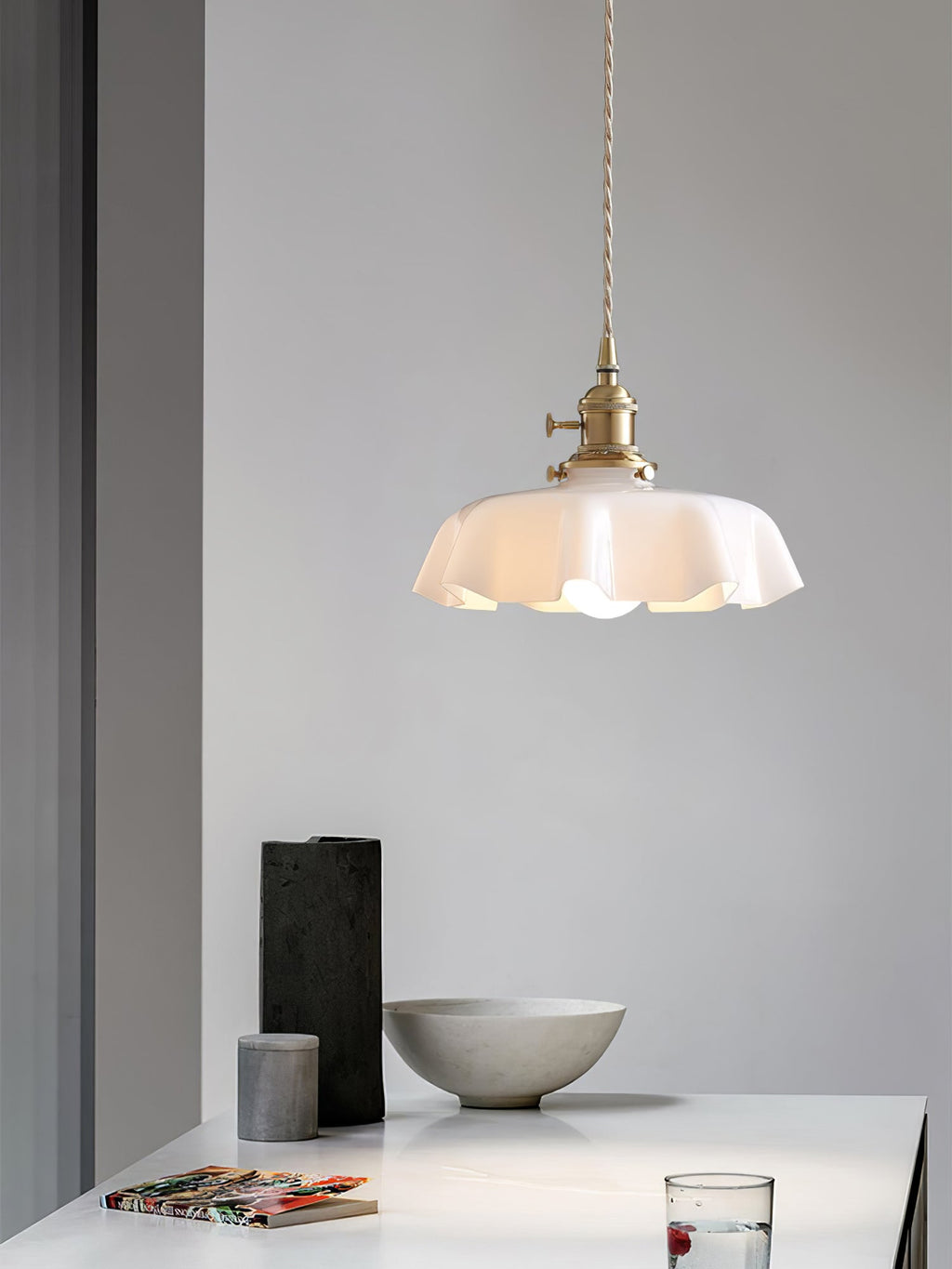 Lampada a Sospensione con Pendente a Fiore Francese